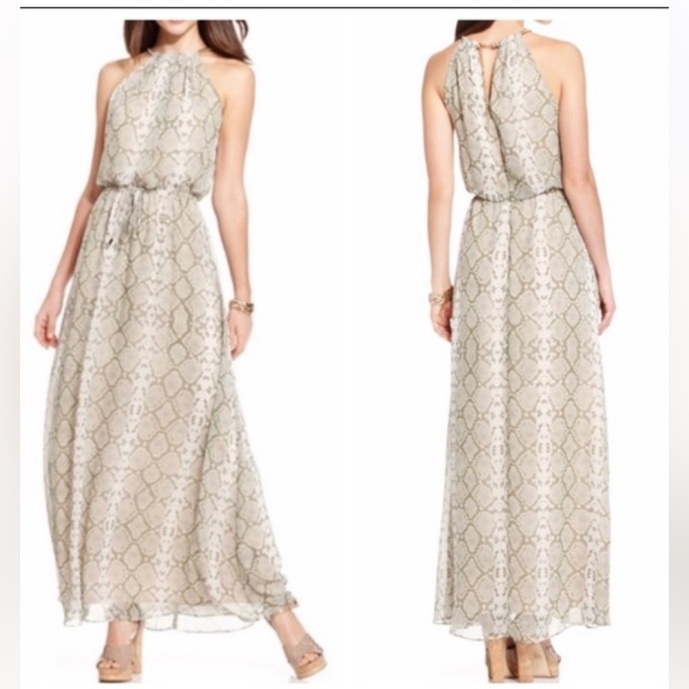 Vince Camuto Maxi Dress Snake Skin Pattern Size 6